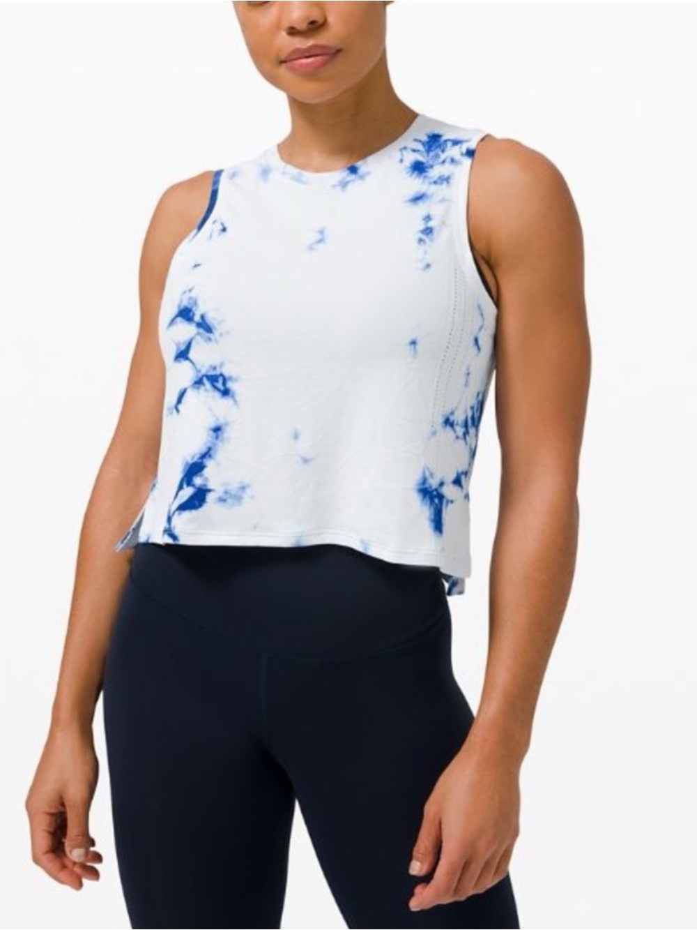 Lululemon Train to Be Tank Sz M *Shibori In Regatta Blue